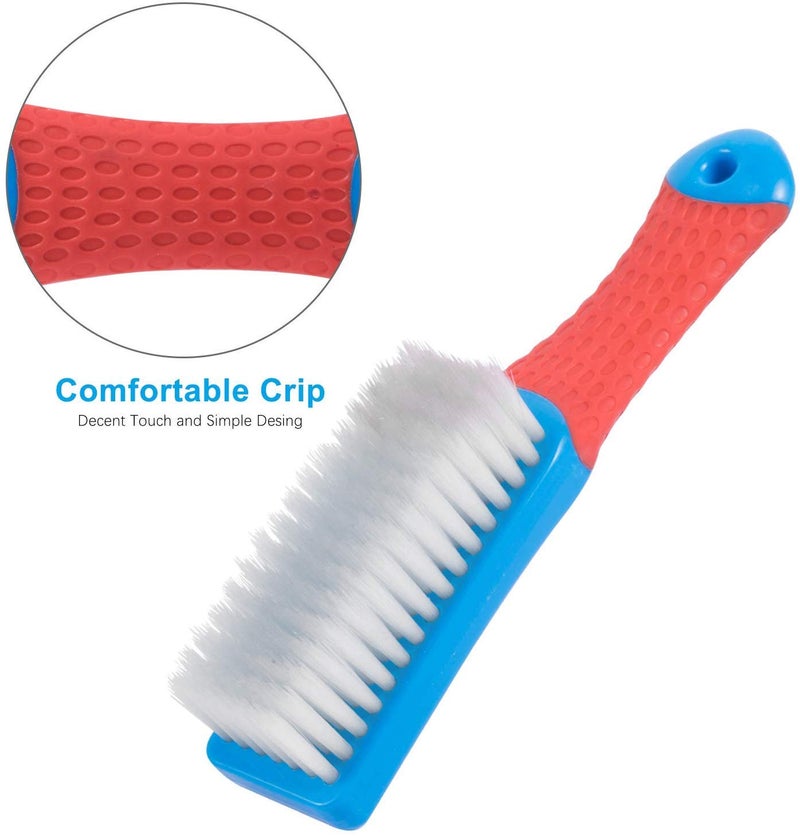 Emoly Scrub Brush Comfort Grip & Flexible Stiff Bristles Heavy Duty for Bathroom Shower Sink Carpet Floor, Blue Red - Image 2